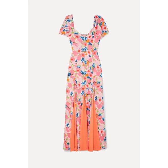 STAUD BAYA DRESS ABSTRACT PEACH BLOSSOM DRESS - Picture 3 of 13
